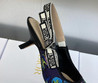 Женские текстильные туфли Christian Dior 2023-2024 синие с цветным