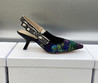 Женские текстильные туфли Christian Dior 2023-2024 синие с цветным