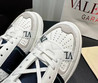 Мужские кожаные кроссовки Valentino 2023-2024 белые с синим