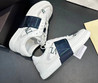 Мужские кожаные кроссовки Valentino 2023-2024 белые с синим