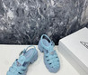 Женские плетеные сандалии Prada 2023-2024 голубые