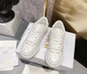 Женские кожаные кроссовки Christian Dior 2023-2024 белые с золотым
