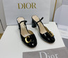 Женские кожаные туфли Christian Dior 2023-2024 черные лакированные