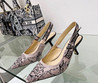 Женские текстильные туфли Christian Dior 2023-2024 розовые с черным цветком