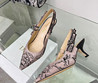 Женские текстильные туфли Christian Dior 2023-2024 розовые с черным цветком