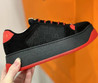 Женские комбинированные кроссовки Gucci 2023-2024 черные с красным