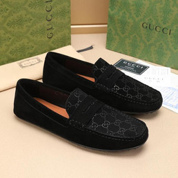 Мужские замшевые мокасины Gucci 2023-2024 черные