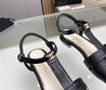 Женские кожаные босоножки Chanel 2023-2024 черные с текстильным носом