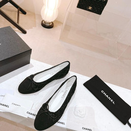 Женские текстильные балетки Chanel 2023-2024 черные