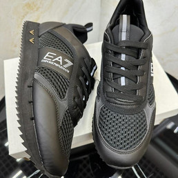 Мужские комбинированные кроссовки Emporio Armani 2023-2024 черные