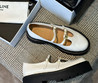 Женские кожаные босоножки Celine 2023-2024 белые с черным