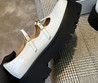 Женские кожаные босоножки Celine 2023-2024 белые с черным