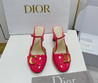 Женские кожаные туфли Christian Dior 2023-2024 красные