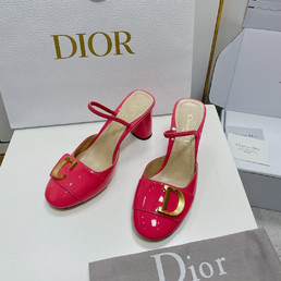 Женские кожаные туфли Christian Dior 2023-2024 красные