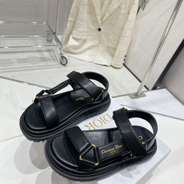 Женские кожаные сандалии Christian Dior 2023-2024 черные