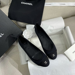 Женские текстильные балетки Chanel 2023-2024 черные