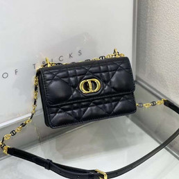 Женская кожаная сумка Christian Dior 19х12 2023-2024 черная