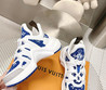 Женские комбинированные кроссовки Louis Vuitton 2023-2024 синие с белым