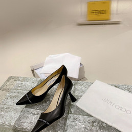 Женские кожаные туфли Jimmy Choo 2023-2024 черные с логотипом