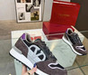 Мужские комбинированные кроссовки Valentino 2023-2024 коричневые с серым