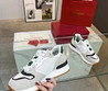Женские комбинированные кроссовки Valentino 2023-2024 белые с серым