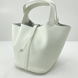 Женская кожаная сумка Hermes 18х20  2023-2024 белая