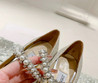 Женские туфли Jimmy Choo 2023-2024 бежевые с блестками