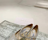 Женские туфли Jimmy Choo 2023-2024 бежевые с блестками
