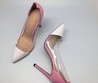 Женские кожаные летние туфли Gianvito Rossi Plexi белые с розовым