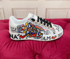 Женские кожаные кроссовки Dolce & Gabbana 2023-2024 белые с цветным принтом