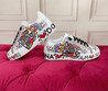 Женские кожаные кроссовки Dolce & Gabbana 2023-2024 белые с цветным принтом