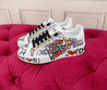 Женские кожаные кроссовки Dolce & Gabbana 2023-2024 белые с цветным принтом