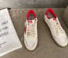 Женские кожаные кроссовки Golden Goose 2023-2024 белые с красной звездой