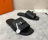 Мужские кожаные сандалии Hermes 2023-2024 черные