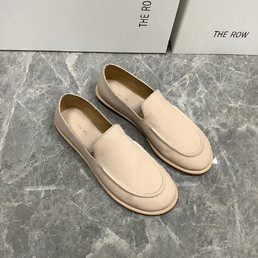 Женские кожаные мокасины The Row 2023-2024 бежевые