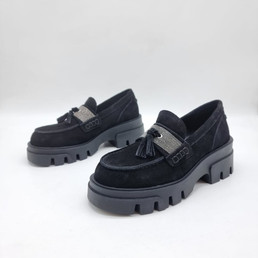 Женские замшевые ботинки Brunello Cucinelli 2023 черные