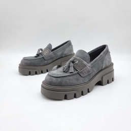 Женские замшевые ботинки Brunello Cucinelli 2023 серые