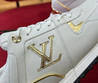 Женские кожаные кроссовки Louis Vuitton 2023 белые с золотым