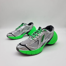 Женские комбинированные кроссовки Givenchy 2023 зеленые с серым