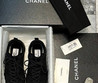 Женские комбинированные кроссовки Chanel 2023 черные