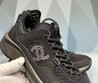 Женские комбинированные кроссовки Chanel 2023 черные