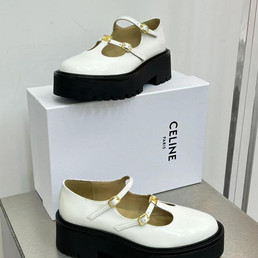 Женские кожаные босоножки Celine 2023 белые