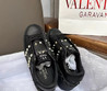 Женские кожаные кроссовки Valentino 2023 черные