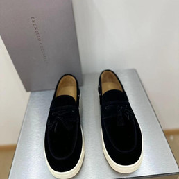 Мужские замшевые мокасины Brunello Cucinelli 2023 черные