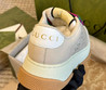 Женские комбинированные кроссовки Gucci 2023 бежевые