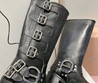 Женские кожаные сапоги Miu Miu 2023 черные