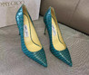 Женские кожаные туфли Jimmy Choo 2023 голубые