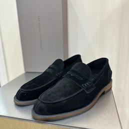 Мужские замшевые лоферы Brunello Cucinelli 2023 черные