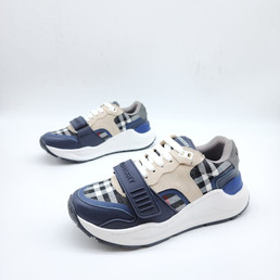 Женские комбинированные кроссовки Burberry 2023 синие