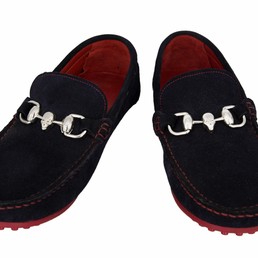 Мужские летние замшевые мокасины Philipp Plein Skull Blue